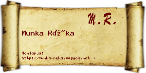 Munka Réka névjegykártya